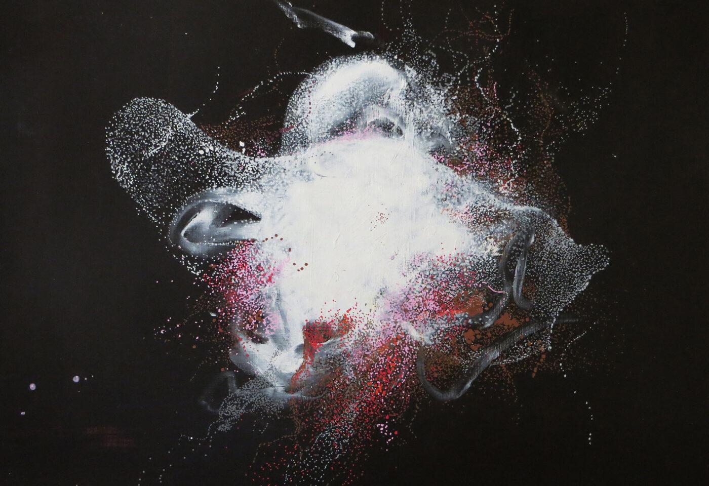 Peinture à l'acrylique intitulée "Effervescence abyssale 01"
