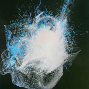 Peinture à l'acrylique intitulée "Effervescence abyssale 02"