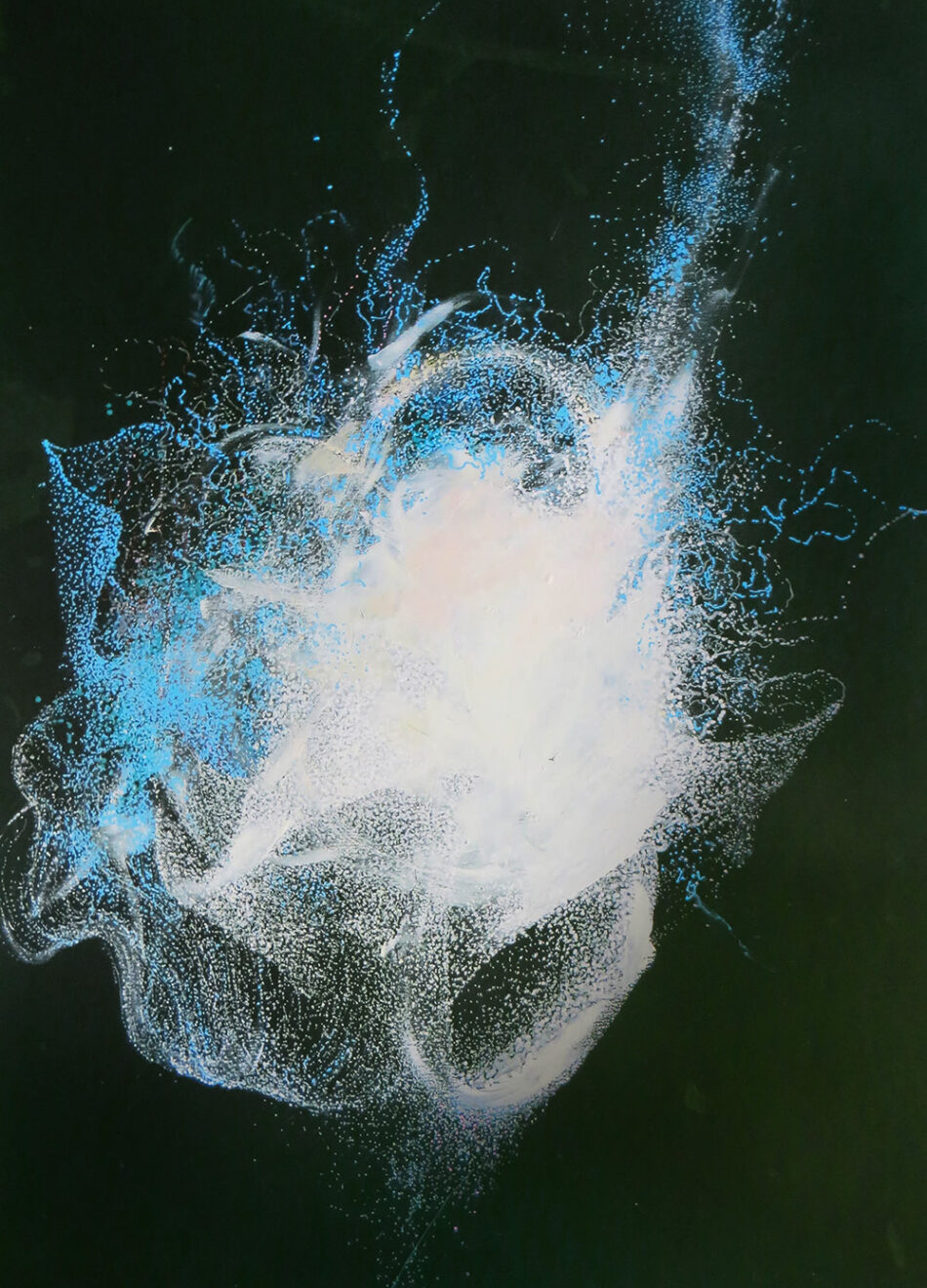 Peinture à l'acrylique intitulée "Effervescence abyssale 02"