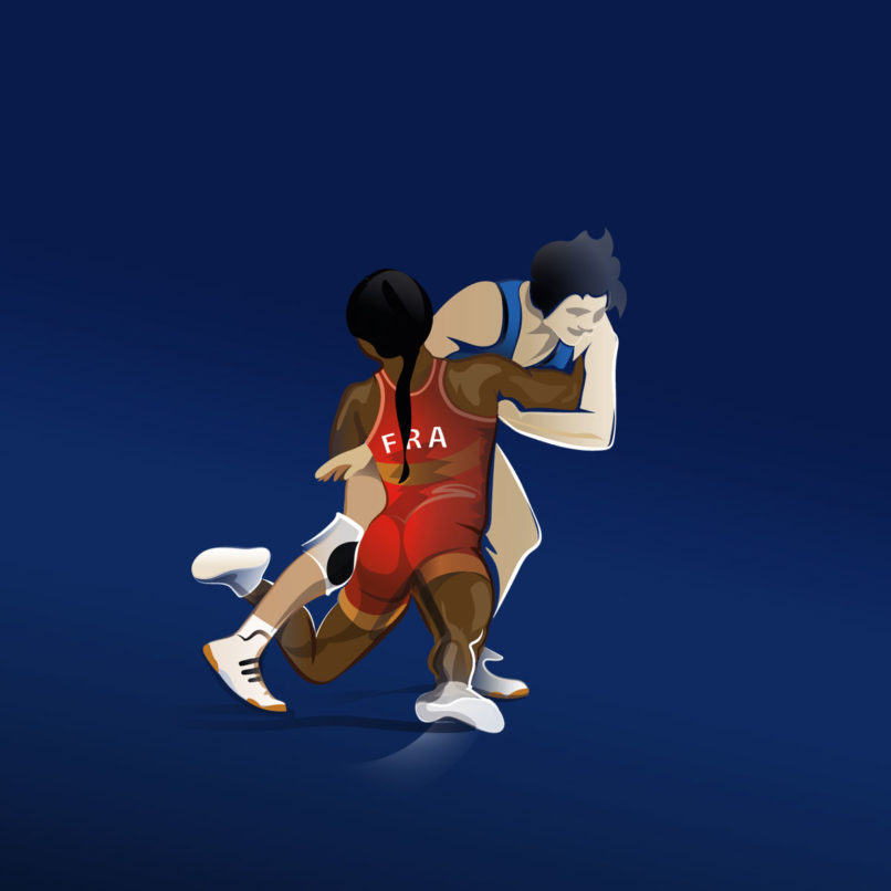 Illustration d'une prise de lutte niveau expert