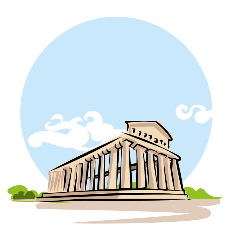 Illustration du temple d'athèna (ma planète lutte)